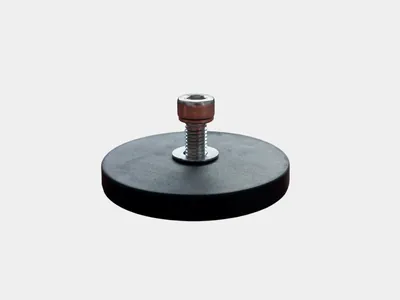 OZ66 Imán de Neodimio con Rosca Hembra M8 - Diámetro 66mm x 8mm con Funda de Goma